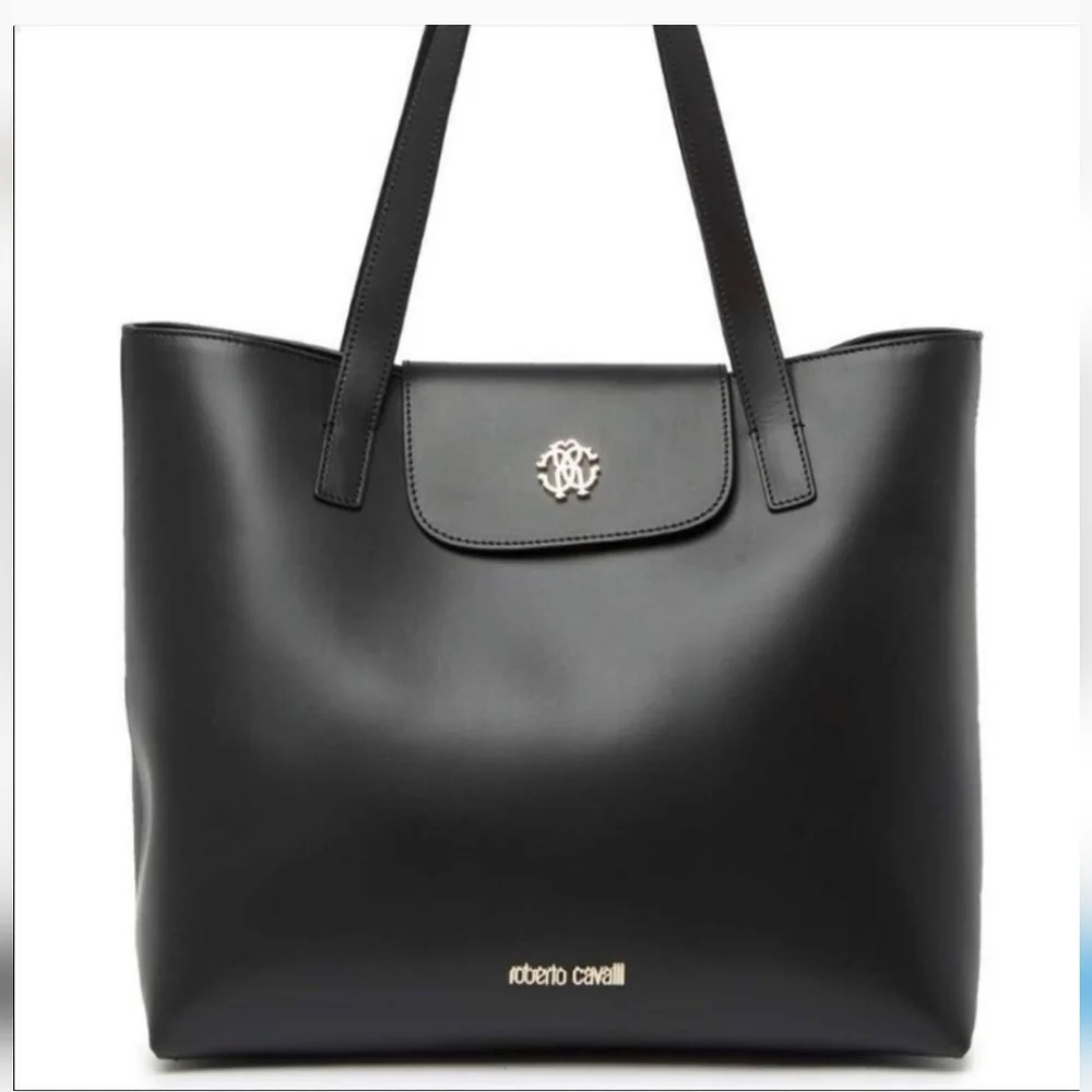 ROBERTO CAVALLI Black Leather Tote - Picture 10 of 10